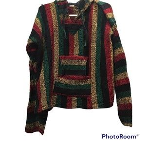 Artesanias F.R. Inc. Men’s Multi colored Woven Top Pullover Hoodie Size XXL Cool